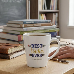 Personalised Best Teacher Ever - Customised Gift Latte Mug