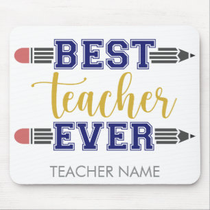 Personalised Best Teacher Ever - Customised Gift Mouse Pad