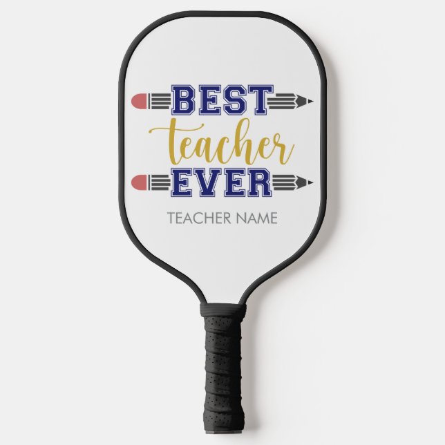 Personalised Best Teacher Ever - Customised Gift Pickleball Paddle (Front)