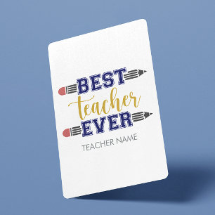Personalised Best Teacher Ever - Customised Gift Playing Cards