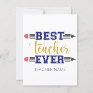 Personalised Best Teacher Ever - Customised Gift Postcard
