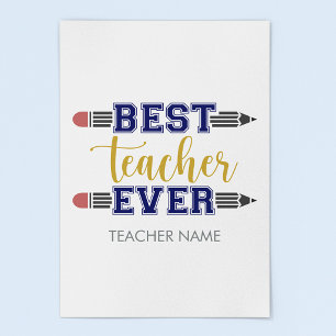 Personalised Best Teacher Ever - Customised Gift Poster