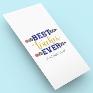 Personalised Best Teacher Ever - Customised Gift Rack Card