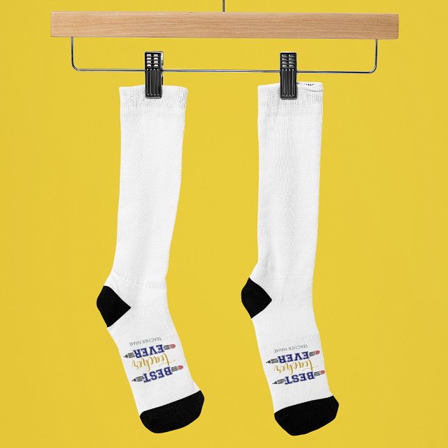 Personalised Best Teacher Ever - Customised Gift Socks (Creator Uploaded)