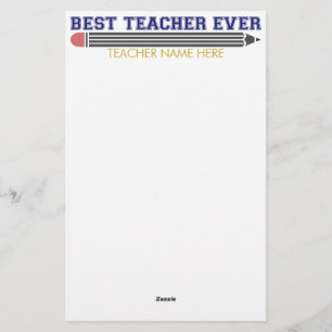 Personalised Best Teacher Ever - Customised Gift Stationery
