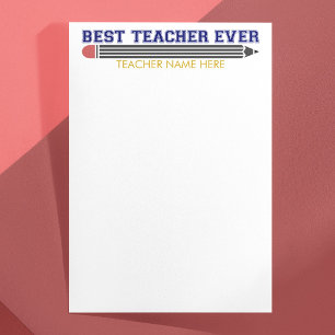 Personalised Best Teacher Ever - Customised Gift Stationery