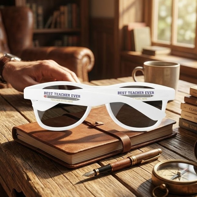Personalised Best Teacher Ever - Customised Gift Sunglasses (Creator Uploaded)