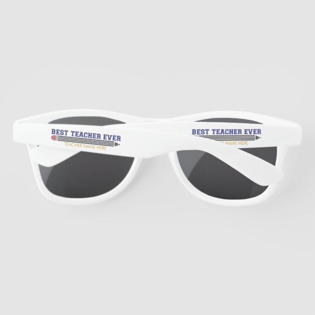 Personalised Best Teacher Ever - Customised Gift Sunglasses (Back)