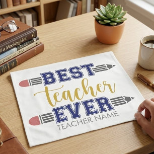 Personalised Best Teacher Ever - Customised Gift Tea Towel
