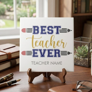 Personalised Best Teacher Ever - Customised Gift Tile