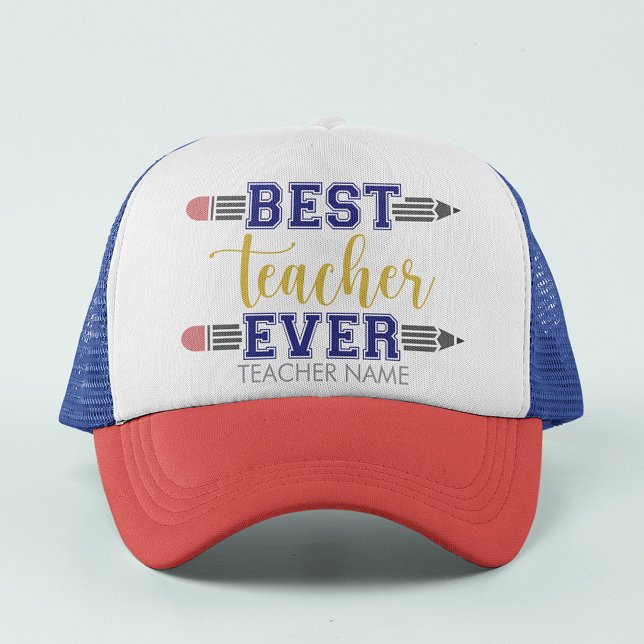 Personalised Best Teacher Ever - Customised Gift Trucker Hat (Creator Uploaded)