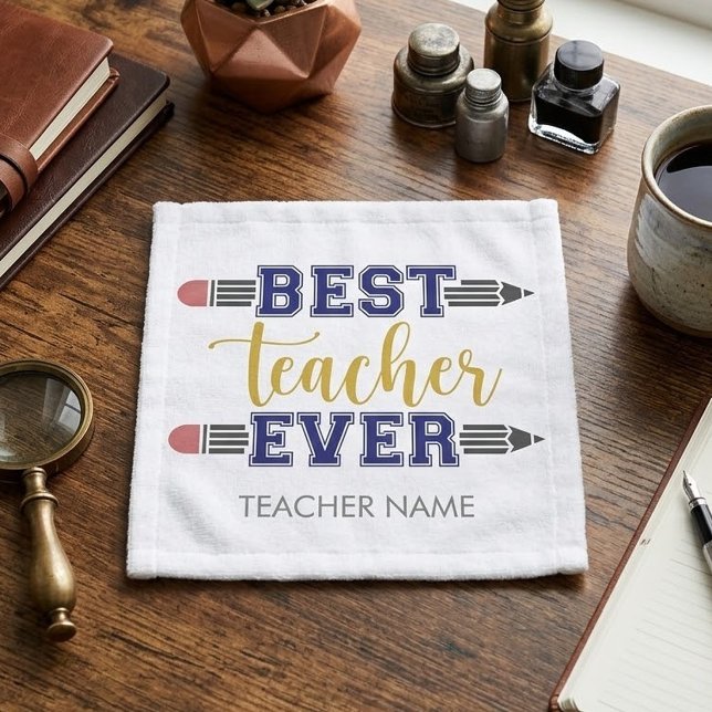 Personalised Best Teacher Ever - Customised Gift Wash Cloth (Creator Uploaded)