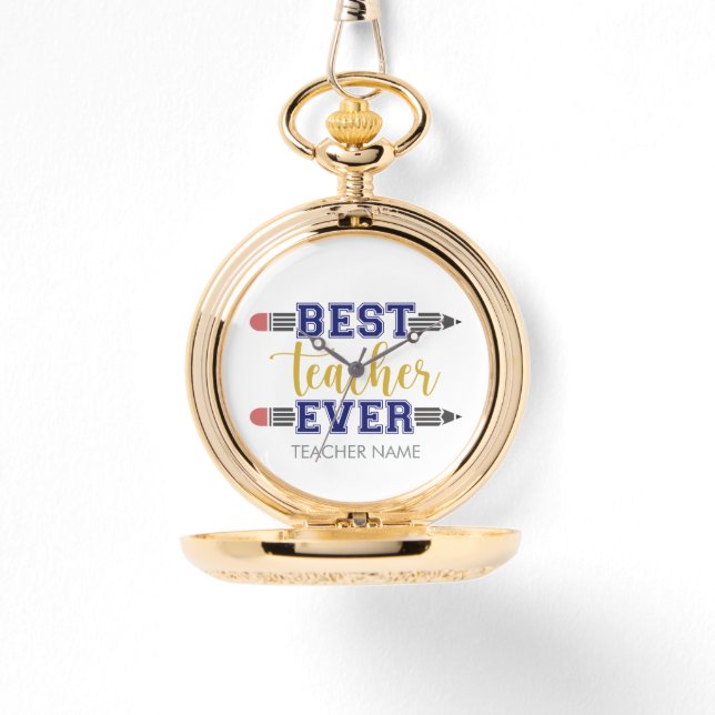 Personalised Best Teacher Ever - Customised Gift Watch (Front)