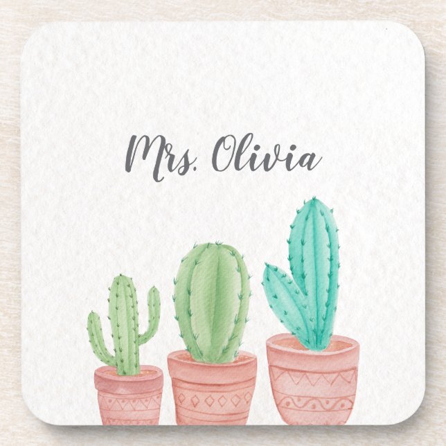 Personalised Best Teacher Gift Coaster (Front)
