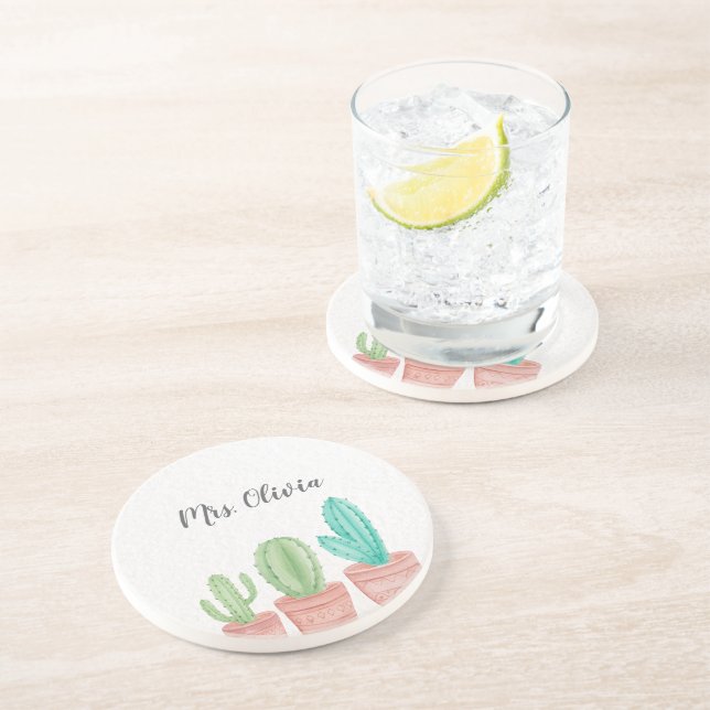 Personalised Best Teacher Gift Coaster (Side)