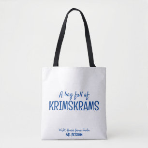 Personalised best teacher modern fun tote bag