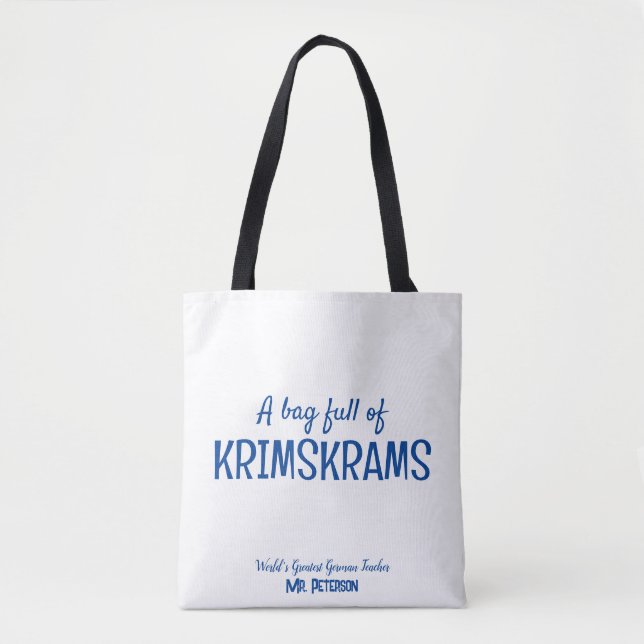 Personalised best teacher modern fun tote bag (Front)