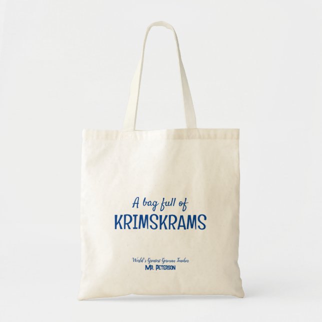 Personalised best teacher modern fun tote bag (Front)