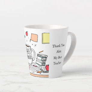 Personalised Best Teacher Thank You Gift Coffee Latte Mug
