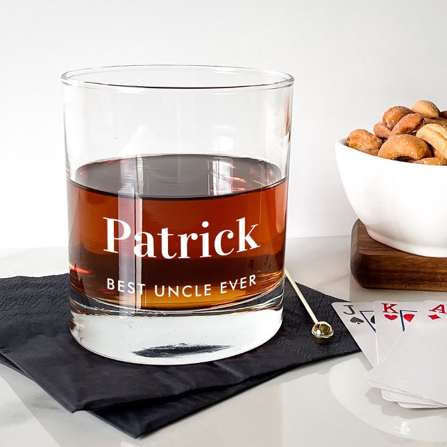 Personalised Best Uncle Ever Monogrammed Whiskey Glass (Creator Uploaded)