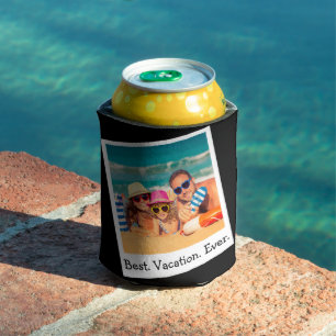 Personalised Best Vacation Ever Photo Black Can Co Cooler