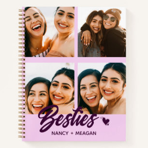 Personalised Bestie Forever Photo Collage Spiral Notebook