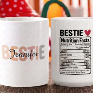 Personalised Bestie Nutrition Facts Name & Traits Coffee Mug