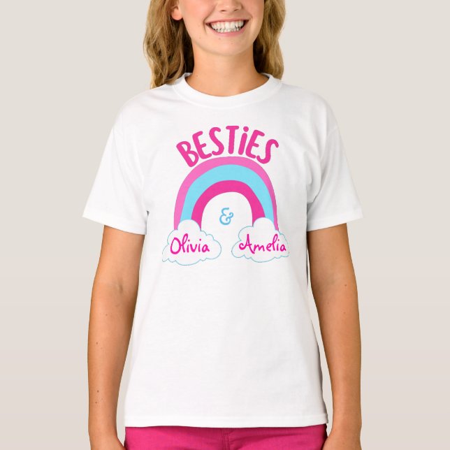 Personalised Besties BFF Best Friends T-Shirt (Front)