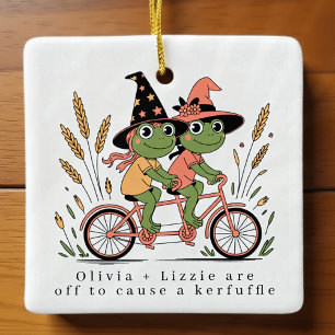 Personalised Besties Frogs Kerfuffle Ceramic Ornament