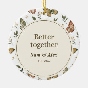 Personalised Better Together Couple Ceramic Tree Decoration