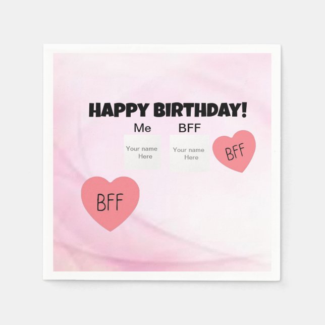 Personalised bff napkin (Front)
