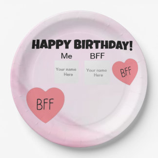 Personalised bff paper plate