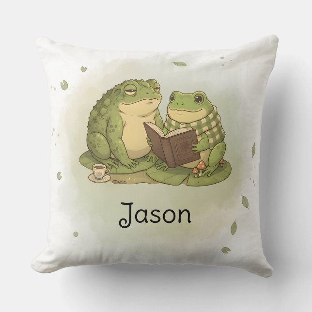 Personalised BG 1 Mossy the Toad Cushion (Front)