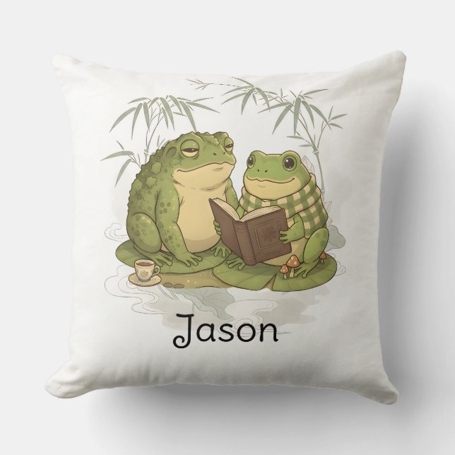 Personalised BG 4 Mossy the Toad Cushion (Front)
