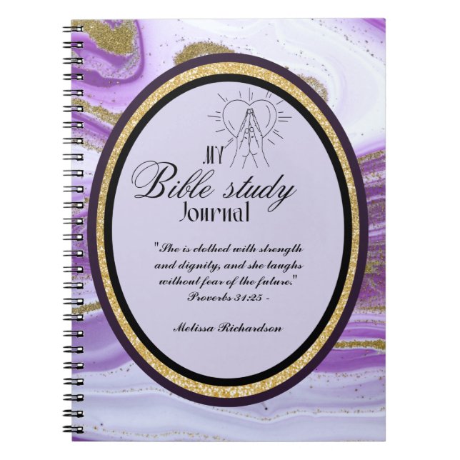 Personalised Bible Study Add Name and Faith Verse  Notebook (Front)