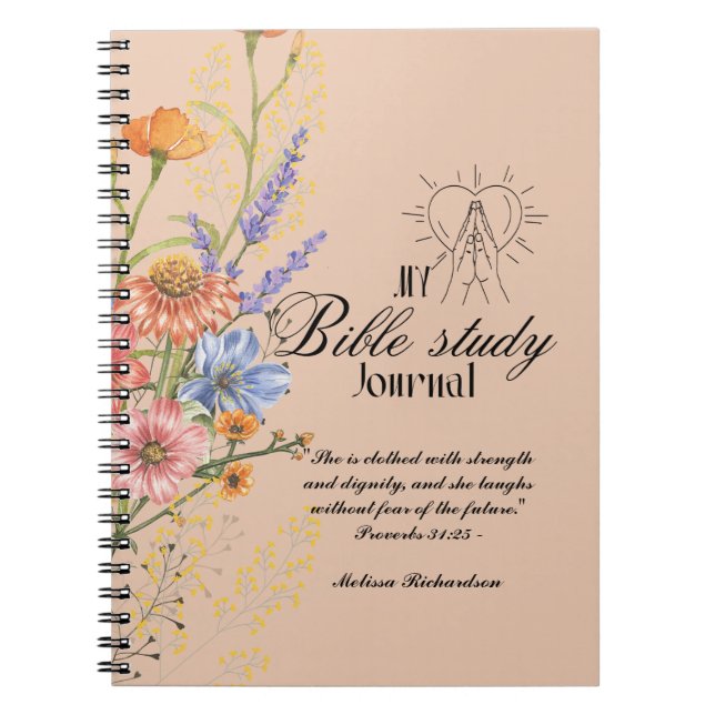 Personalised Bible Study Add Name and Faith Verse  Notebook (Front)