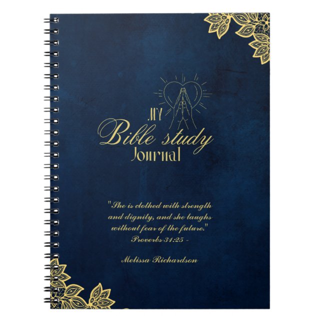 Personalised Bible Study Add Name and Faith Verse  Notebook (Front)