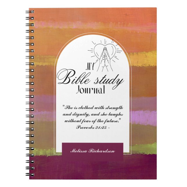 Personalised Bible Study Add Name and Faith Verse  Notebook (Front)