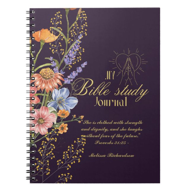 Personalised Bible Study Add Name and Faith Verse  Notebook (Front)
