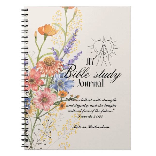 Personalised Bible Study Add Name and Faith Verse  Notebook (Front)