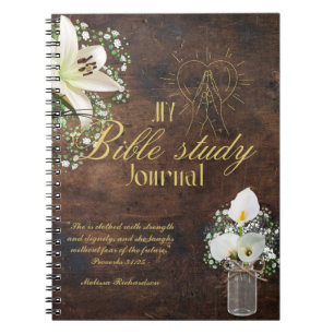 Personalised Bible Study Add Name and Faith Verse  Notebook
