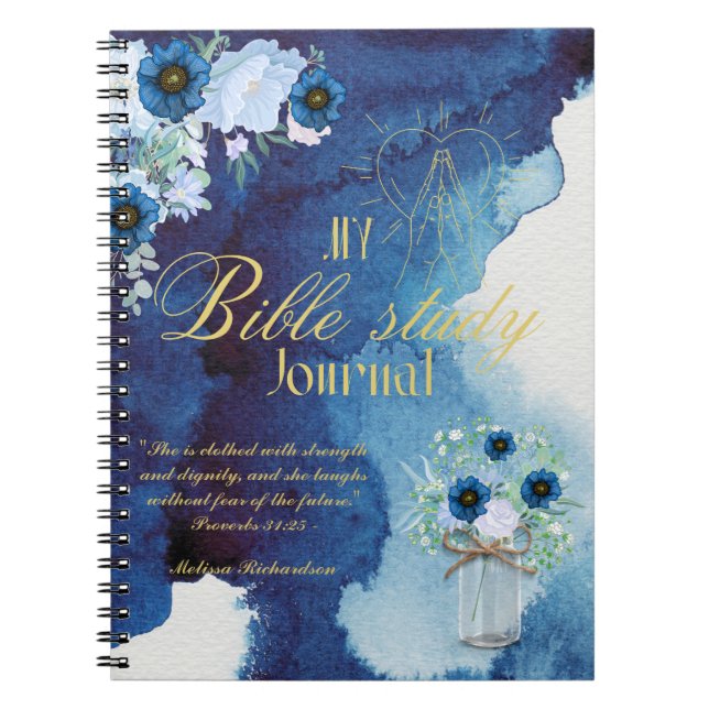 Personalised Bible Study Add Name and Faith Verse  Notebook (Front)