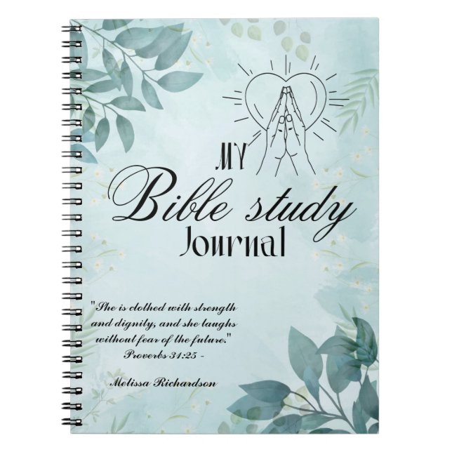 Personalised Bible Study Add Name and Faith Verse  Notebook (Front)