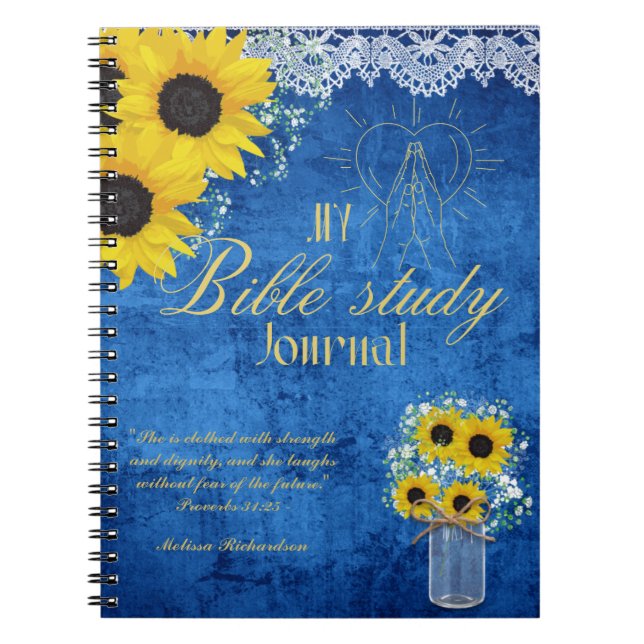 Personalised Bible Study Add Name and Faith Verse  Notebook (Front)