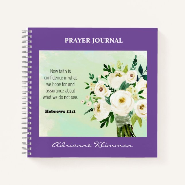 Personalised Bible Verse Floral Prayer Journal (Front)