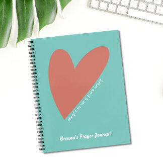 Personalised Bible Verse Journal, Heart Christian Notebook