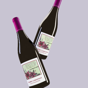 Personalised Bible Verse Merry Christmas  Wine Label