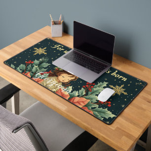 Personalised Biblical Nativity Child & Verse Desk Mat