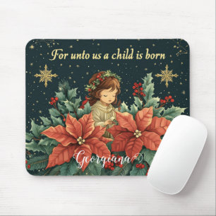 Personalised Biblical Nativity Child & Verse Mouse Pad