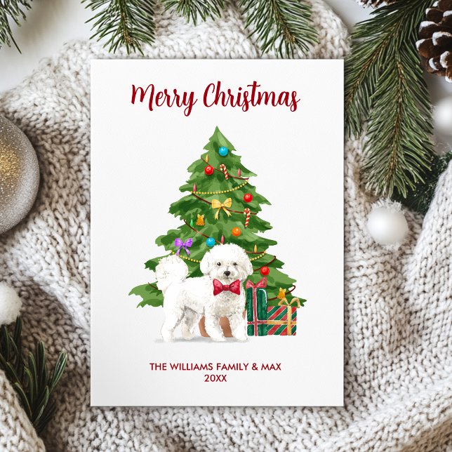 Personalised Bichon Frise Dog Christmas Holiday Card (Creator Uploaded)